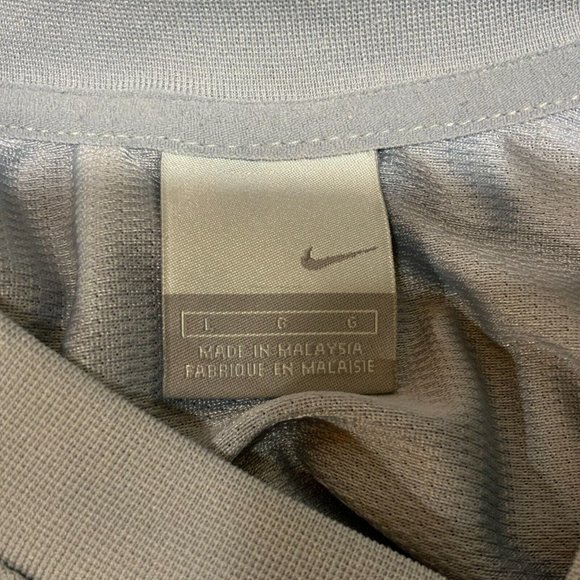 Nike Hoops Shirt Mens Large V Neck Jersey Warm Up Basketball Gray Center Swoosh - Picture 3 of 12